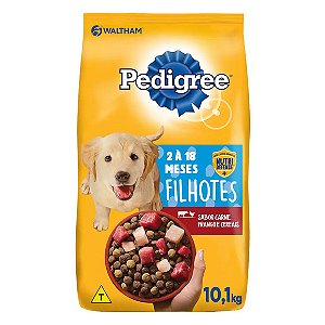 Ração Pedigree Cães Filhotes Raças Médias e Grandes Carne Frango e Cereais 10,1 kg