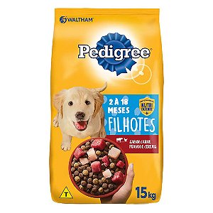 Ração Pedigree Cães Filhotes Raças Médias e Grandes Carne Frango e Cereais 15 kg