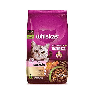 Ração Whiskas Gatos Adultos Melhor Por Natureza Salmão 10,1 kg