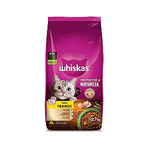 Ração Whiskas Gatos Adultos Melhor Por Natureza Frango 2,7 kg