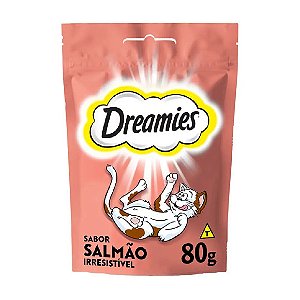 Petisco Dreamies Salmão Irresistível Gatos Adultos 80g
