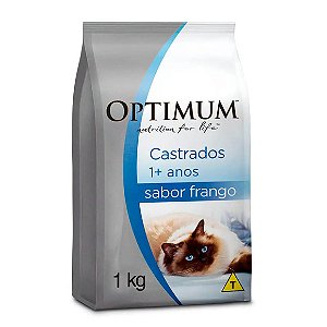 Ração Optimum para Gatos Adultos Castrados 1+ anos Frango 1 kg
