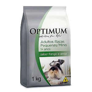Ração Optimum para Cães Adultos Raças Pequenas e Mini 1+ anos Frango e Arroz 1 kg