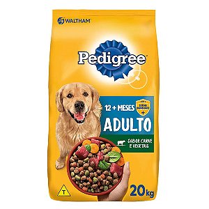 Ração Pedigree Cães Adultos Raças Médias e Grandes Carne e Vegetais 20 kg