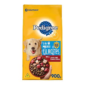 Ração Pedigree Cães Filhotes Raças Médias e Grandes Carne Frango e Cereais 900 g