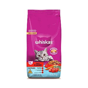 Ração Whiskas Gatos Adultos Castrados Carne 2,7 kg
