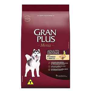 Ração GranPlus Menu Cães Adultos Frango e Arroz 15 kg