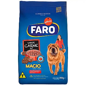 Ração Faro Macio Cães Adultos/Filhotes Carne 900 g