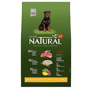 Ração Guabi Natural Cães Adultos Grande Cordeiro e Aveia 15kg