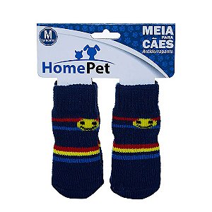 Meia Listrada HomePet Azul M