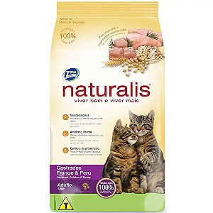 Ração Naturalis Gatos Adultos Castrados Frango e Peru 10,1 kg
