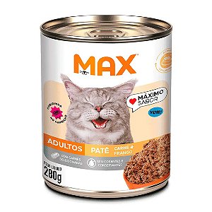 Ração Úmida Max Cat Adultos Patê Carne e Frango 280 g