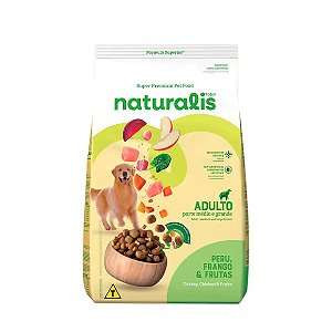Ração Naturalis Cães Adultos Médio e Grande Porte Peru, Frango e Frutas 12 kg
