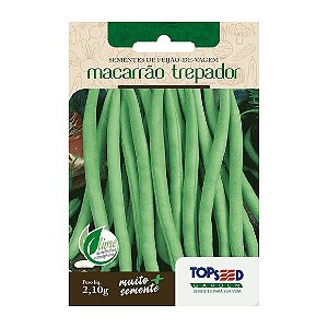 Sementes de Feijão de Vagem Macarrão Trepador Tradicional Topseed Garden Único