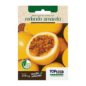 Sementes de Maracujá Redondo Amarelo Tradicional Topseed Garden Único