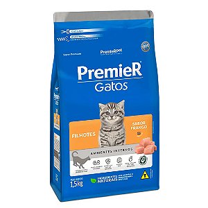 Ração Premier Ambientes Internos Gatos Filhotes Frango 1,5 kg