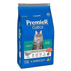 Ração Premier Ambientes Internos Light Gatos Adultos Salmão 7,5 kg