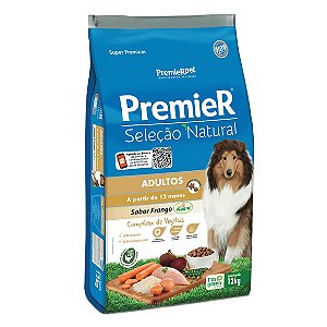 Ração Premier Seleção Natural Cães Adultos Frango Korin 12 kg