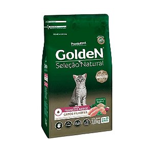 Ração Golden Seleção Natural Gatos Filhotes Frango e Arroz 3 kg