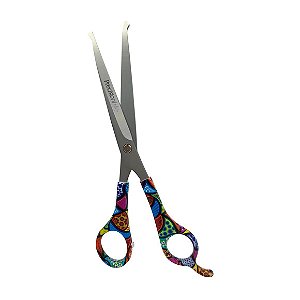 Tesoura Curva Protegida 7 Modelo Mosaico Precision Edge Único