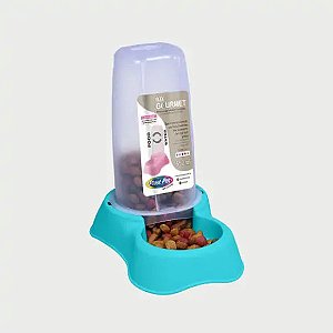 Comedouro Plast Pet Flex Gourmet Azul Tiffany P