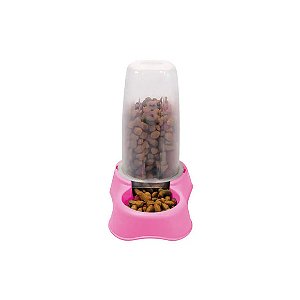 Comedouro Plast Pet Flex Gourmet Rosa M