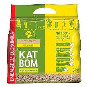 Areia para Gato Katbom Natural Granulado Higiênico Capim Limão 6 kg