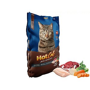 Ração Hot Cat Gatos Adultos E Filhotes Sem Corantes 25 Kg