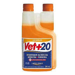 Desinfetante Bactericida Concentrado Vet+20 Limão Cravo 500 ml