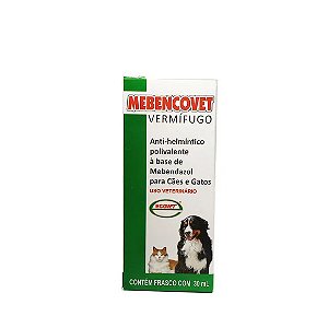 Vermífugo Mebencovet Suspensão Oral Cães e Gatos Ecovet 30 ml