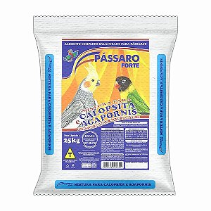 Mistura para Calopsita e Agapornes Pássaro Forte 25 kg