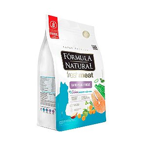 Ração Fórmula Natural Fresh Meat Gatos Adultos Pelo Longo Salmão 7 kg pac. Indiv. de 500g