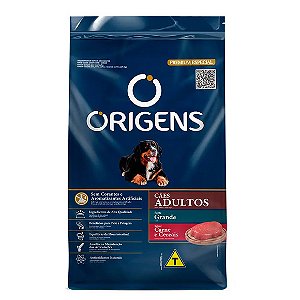 Ração Origens Cães Adultos Porte Grande Carne e Cereais 15kg