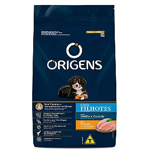 Ração Origens Cães Filhotes Médio e Grande Frango e Cereais 15kg