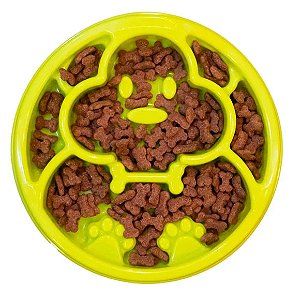 Comedouro Lento Cães Design Cachorrinho Verde Único