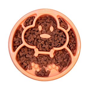 Comedouro Lento Cães Design Cachorrinho Salmão Único