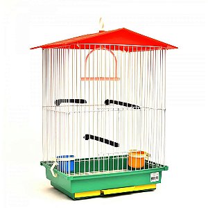 Gaiola Para Pássaros Com Teto Plástico Ornamental Único