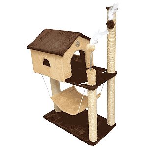 Arranhador House Liso São Pet Marrom e Bege Único