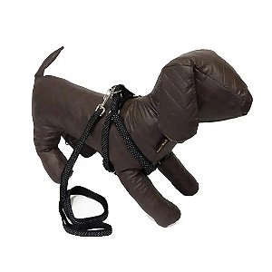Peitoral com Guia Estampada São Pet Preto Nº 03