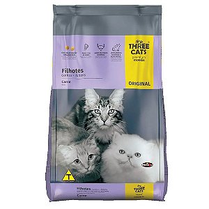 Ração Para Gatos Three Cats Original Filhote Carne 10,1 Kg