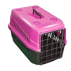 Caixa De Transporte Para Cães E Gatos Grande Rosa N. 03