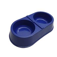 Comedouro Duplo Patinhas Azul 900 ml 2X450 ml