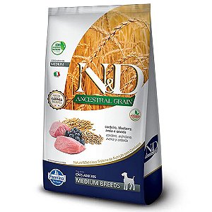 Ração N&D Ancestral Grain Cães Adultos Medium Cordeiro 2,5 kg