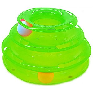 Brinquedo Para Pet Gatos Torre 3 Andares Com Bolinhas Único