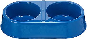 Comedouro Duplo Patinhas Lilas 2000 ml