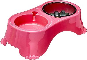 Comedouro Postura Correta Peq/Med Rosa