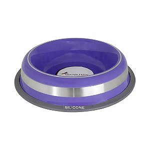 Comedouro Inox para Cães com Silicone Prestige Roxo  German Hart 250ml