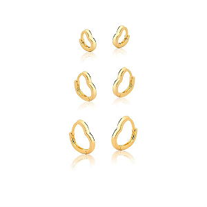 TRIO MINI ARGOLA CORAÇAO