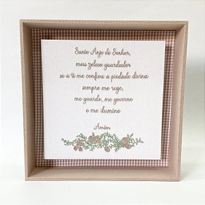 Quadro 3D feminino oração bordado