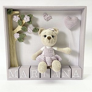 Porta maternidade feminino de ursinha no jardim